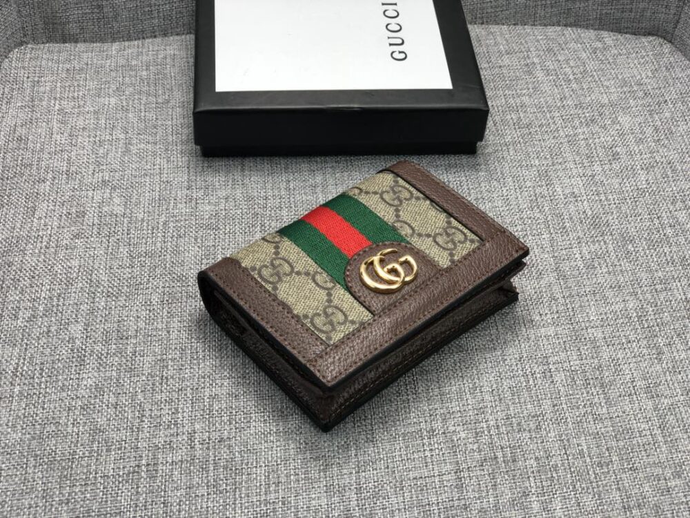 GUCCI OPHIDIA GG CARD CASE WALLET BROWN 11CM 523155 96IWG 8745 - Image 8