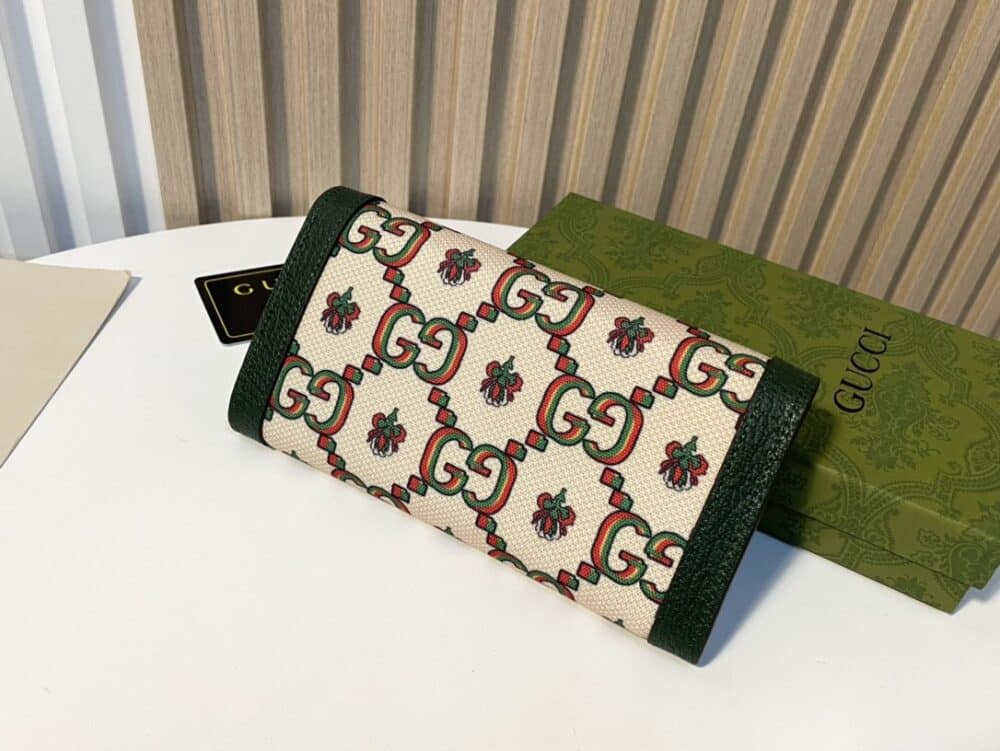 GUCCI LONG WALLET GREEN AND BEIGE 19CM - Image 8