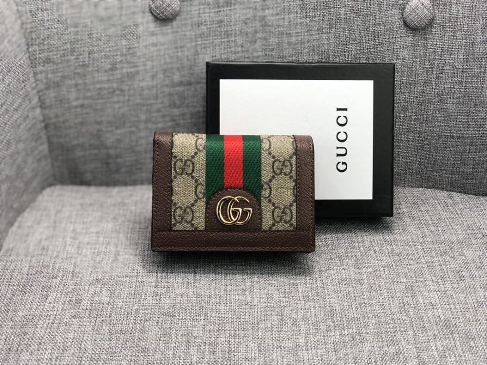GUCCI OPHIDIA GG CARD CASE WALLET BROWN 11CM 523155 96IWG 8745 - Image 9
