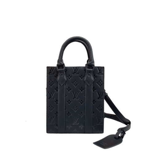 LOUIS VUITTON SAC PLAT MINI BLACK LEATHER 22CM M46453