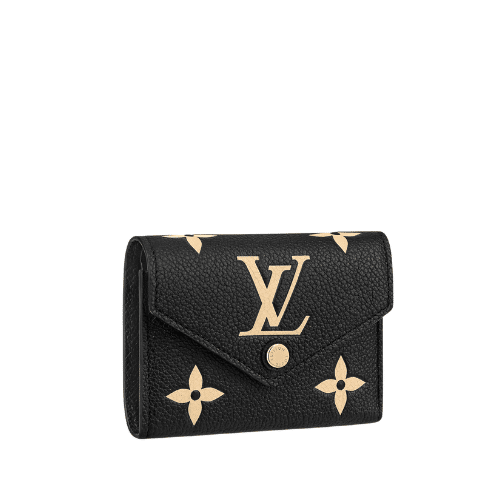 LOUIS VUITTON VICTORINE WALLET BLACK AND BEIGE 12CM M80968