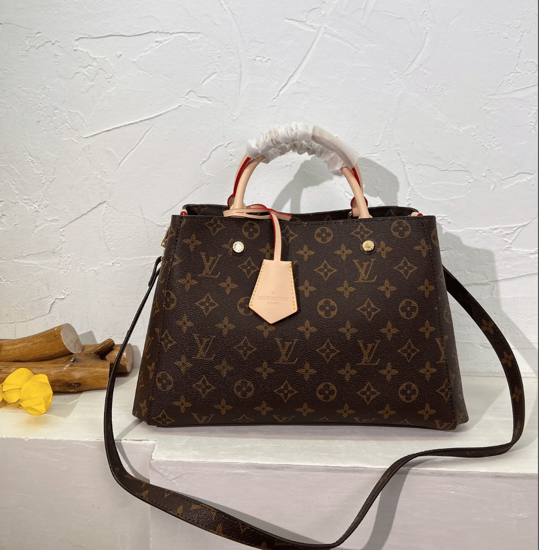 LOUIS VUITTON MONTAIGNE MM MONOGRAM COATED CANVAS BROWN 33CM M41056 - Image 2