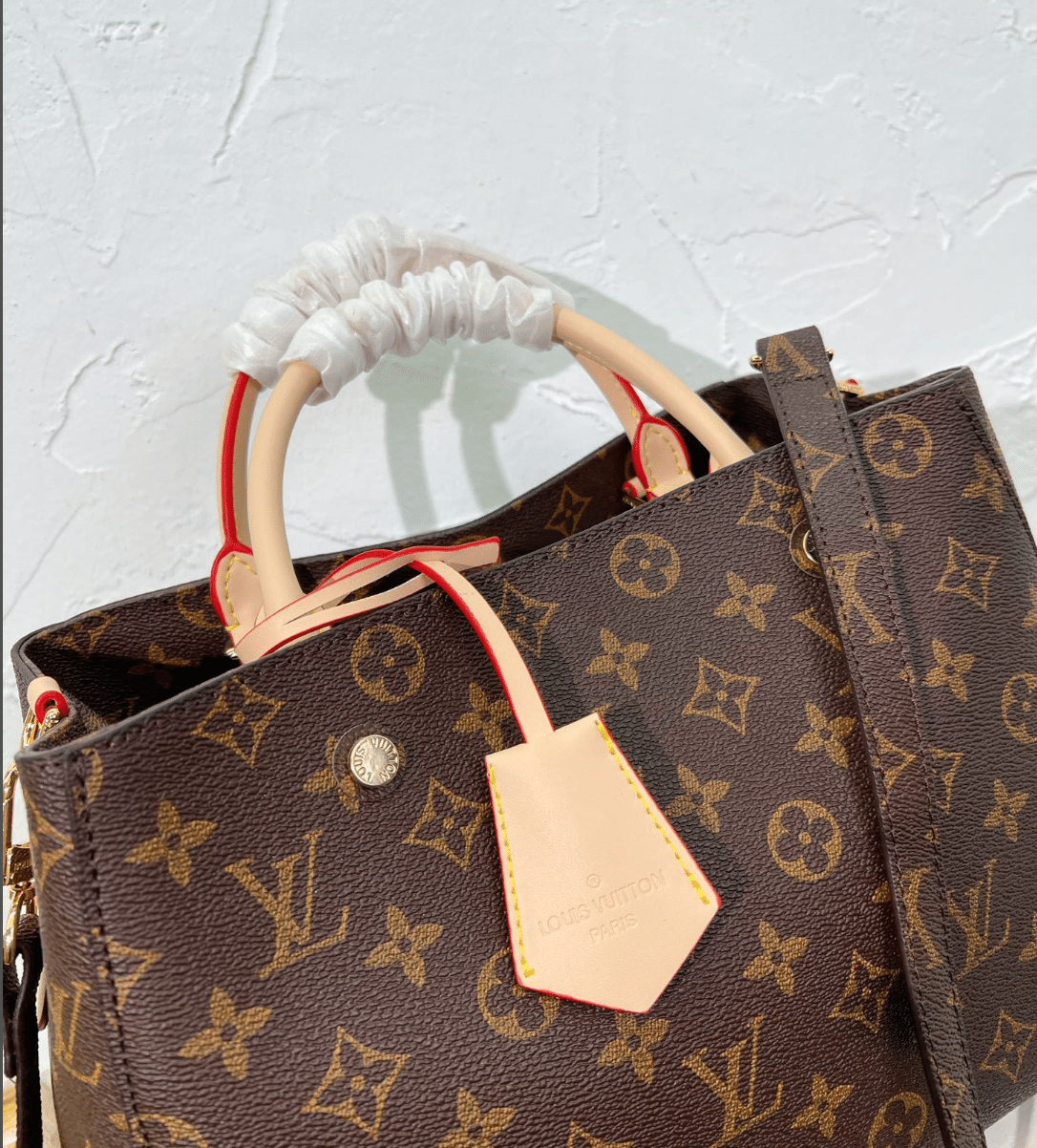 LOUIS VUITTON MONTAIGNE MM MONOGRAM COATED CANVAS BROWN 33CM M41056 - Image 5