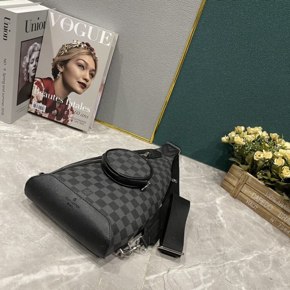 LOUIS VUITTON DUO SLING BAG CARO BLACK 42CM M30936 - Image 6