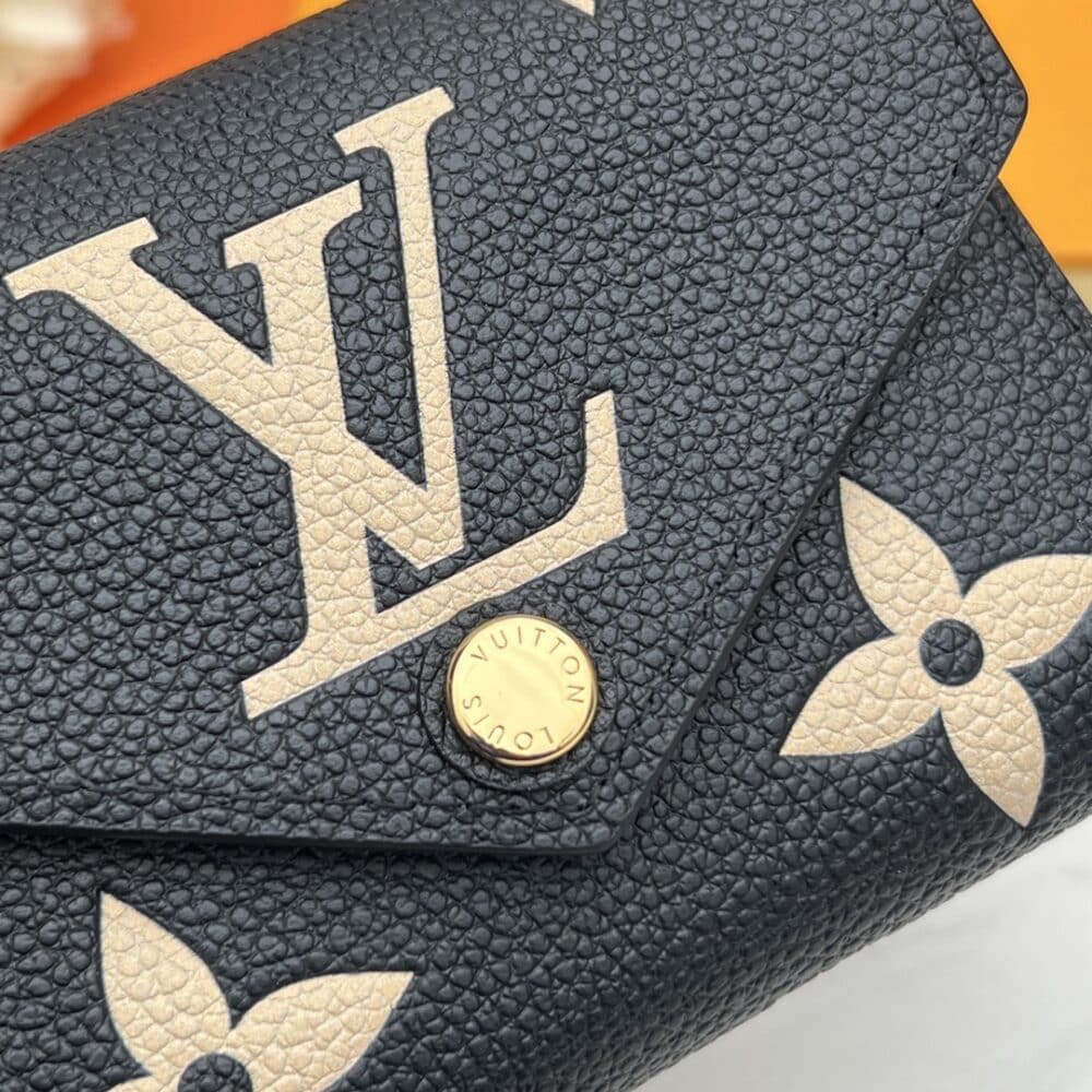 LOUIS VUITTON VICTORINE WALLET BLACK AND BEIGE 12CM M80968 - Image 3