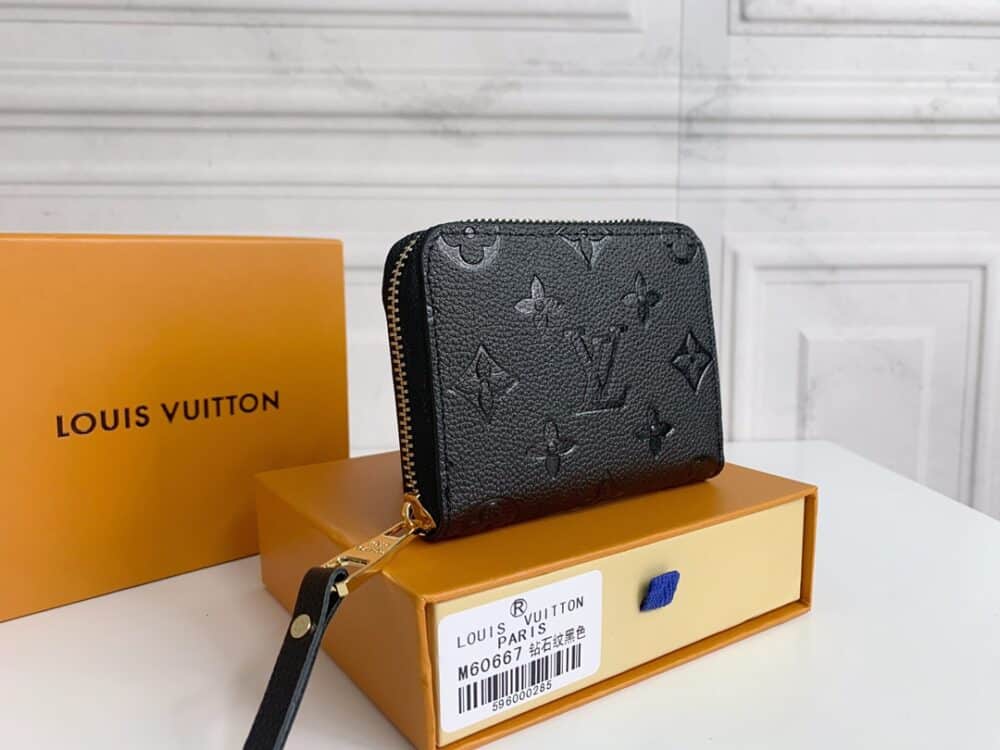 LOUIS VUITTON ZIPPY COIN PURSE MONOGRAM EMPREINTE BLACK 11CM M60067 - Image 8