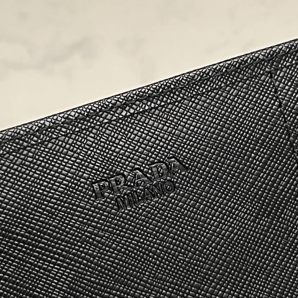 PRADA SAFFIANO LUX LEATHER FLAP CONTINENTAL BLACK WALLET 19CM - Image 3