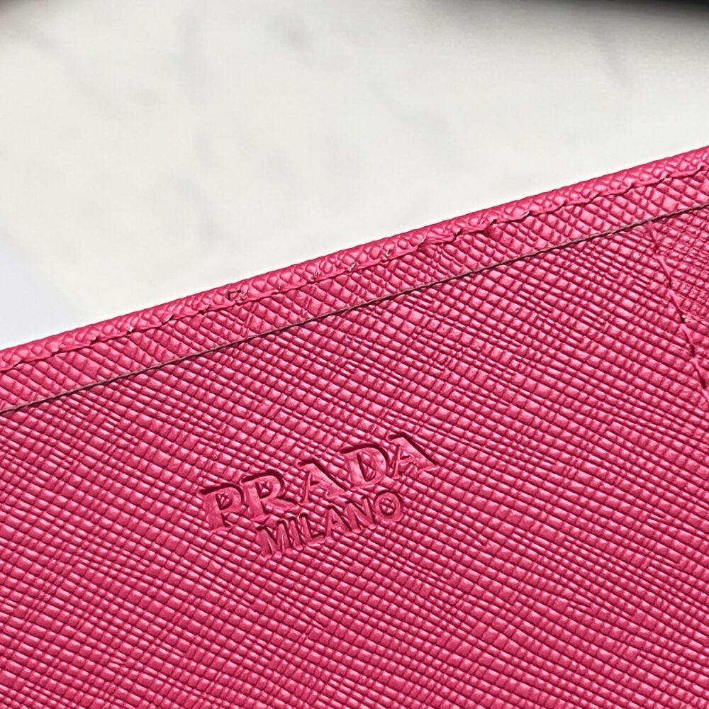 PRADA SAFFIANO MONOCHROME FLAP LONG WALLET FULL DARK PINK 19CM 1MH132 ZLP F061H - Image 3