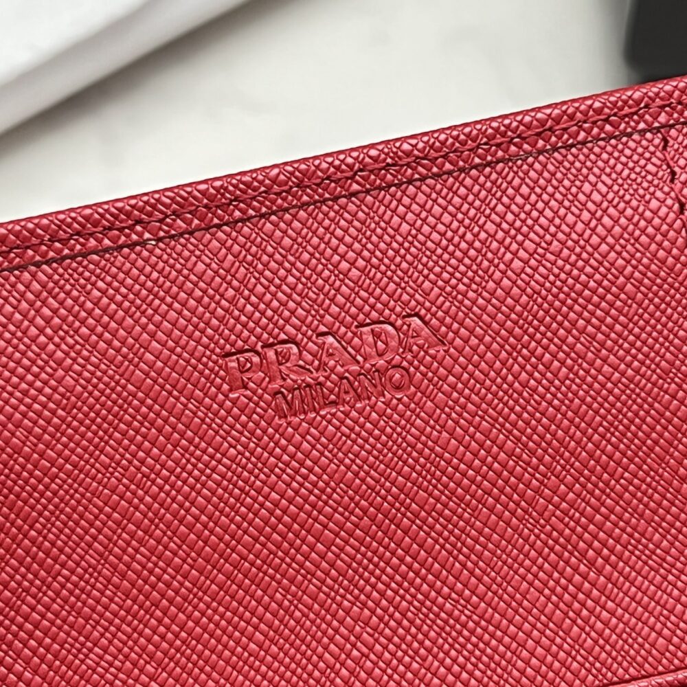 PRADA SAFFIANO LEATHER FLAP LONG WALLET RED AND GOLD 19CM 1MH132 ZLP F0RAU - Image 3