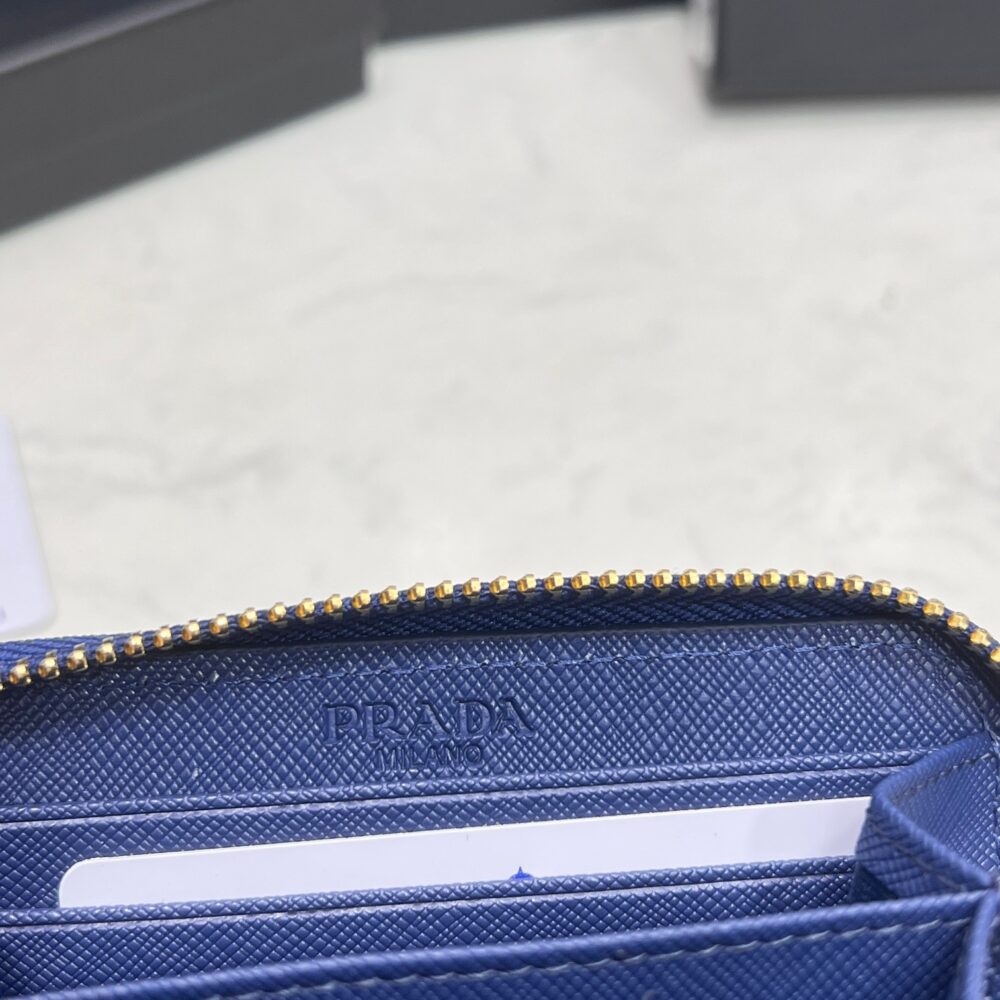 PRADA SAFFIANO LEATHER COIN PURSE BLUETTE WALLET 10CM 1MM268 QWA F0016 - Image 4