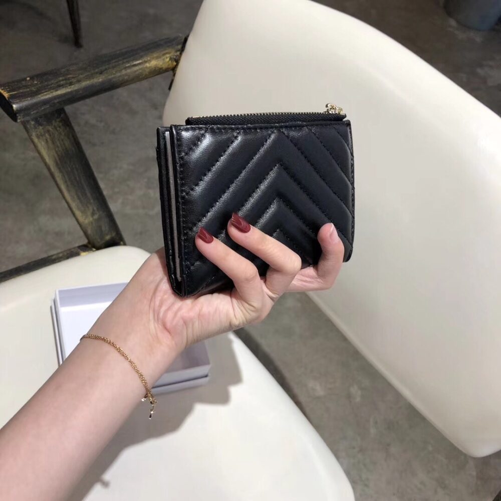 Alternative view of SAINT LAURENT HALF FOLD WALLET CARD HOLDER BLACK 12CM