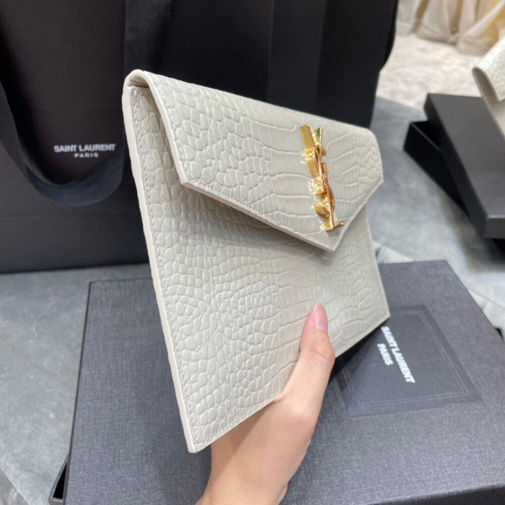 SAINT LAURENT UPTOWN POUCH IN CROCODILE EMBOSSED SHINY LEATHER 565739DND0J9207 - Image 7