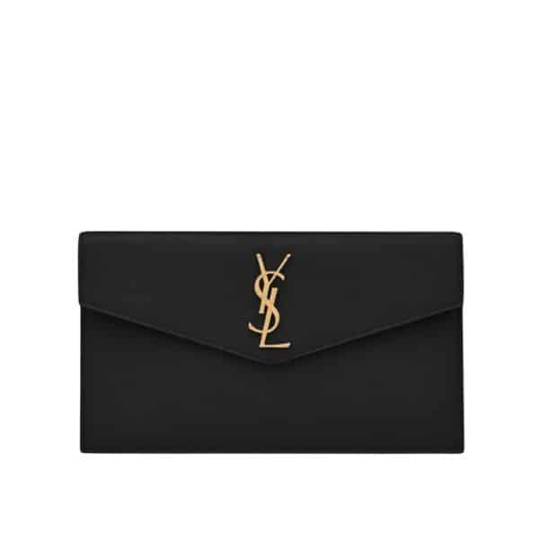 SAINT LAURENT UPTOWN POUCH IN GRAIN DE POUDRE EMBOSSED LEATHER 5657391GF0J1000