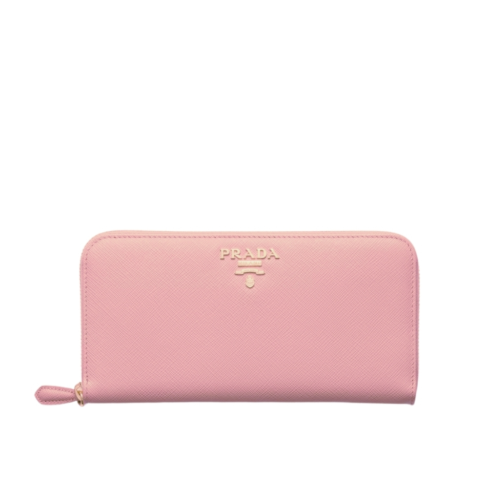PRADA LARGE SAFFIANO LEATHER WALLET ALABASTER PINK 19CM 1ML506 QWA F0E18