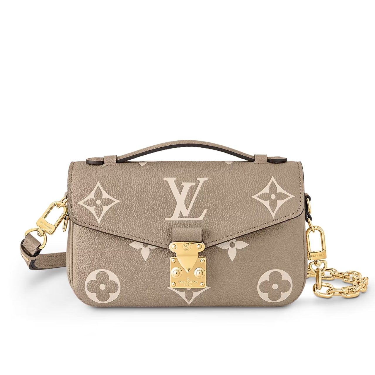 LOUIS VUITTON POCHETTE MÉTIS EAST WEST BAG GRAY CREAM 21CM M23081