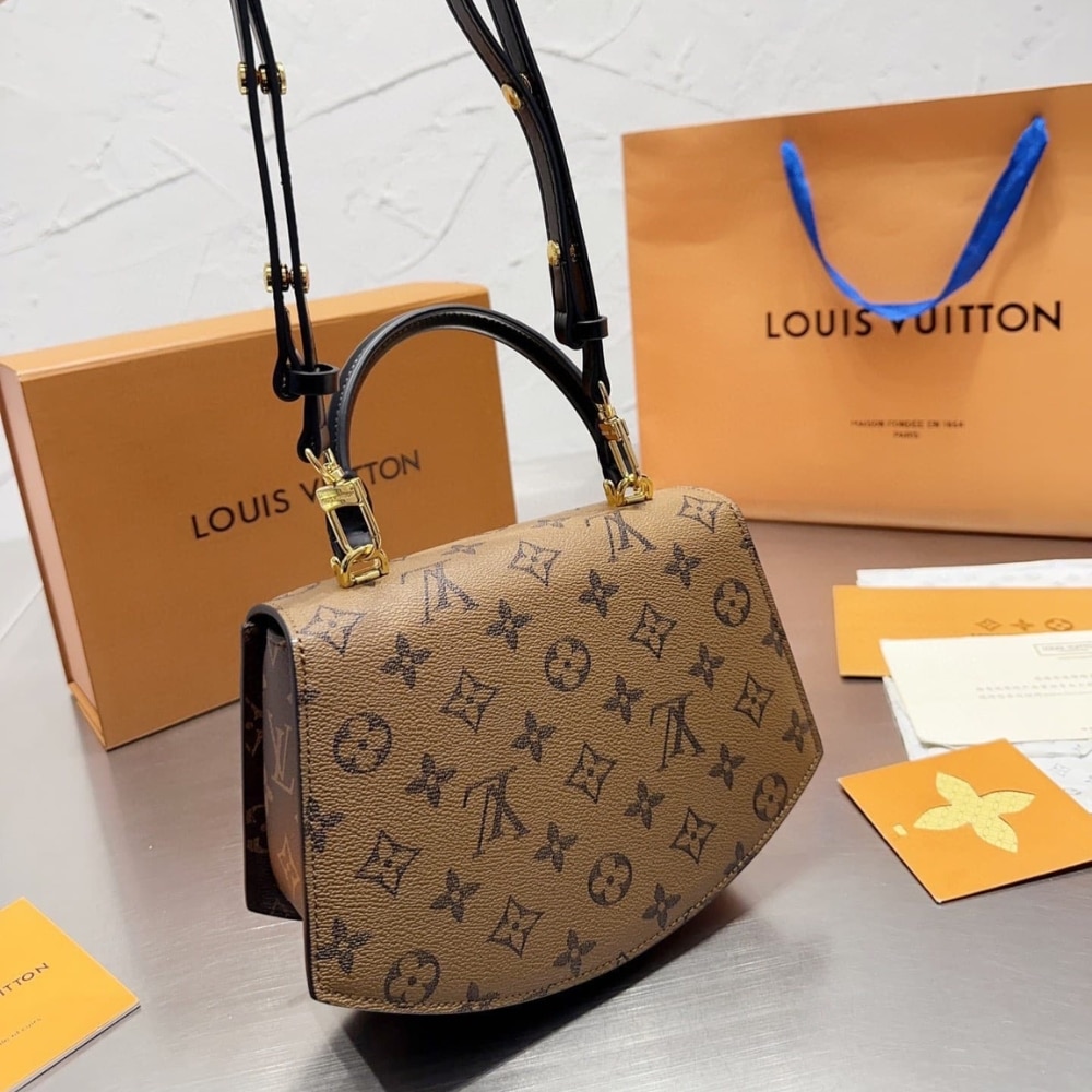 LOUIS VUITTON TILSITT BAG MONOGRAM REVERSE BROWN 23CM M46548 - Image 4