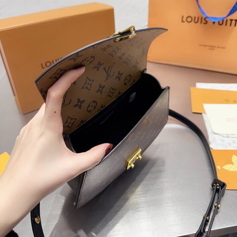 LOUIS VUITTON TILSITT BAG MONOGRAM REVERSE BROWN 23CM M46548 - Image 9