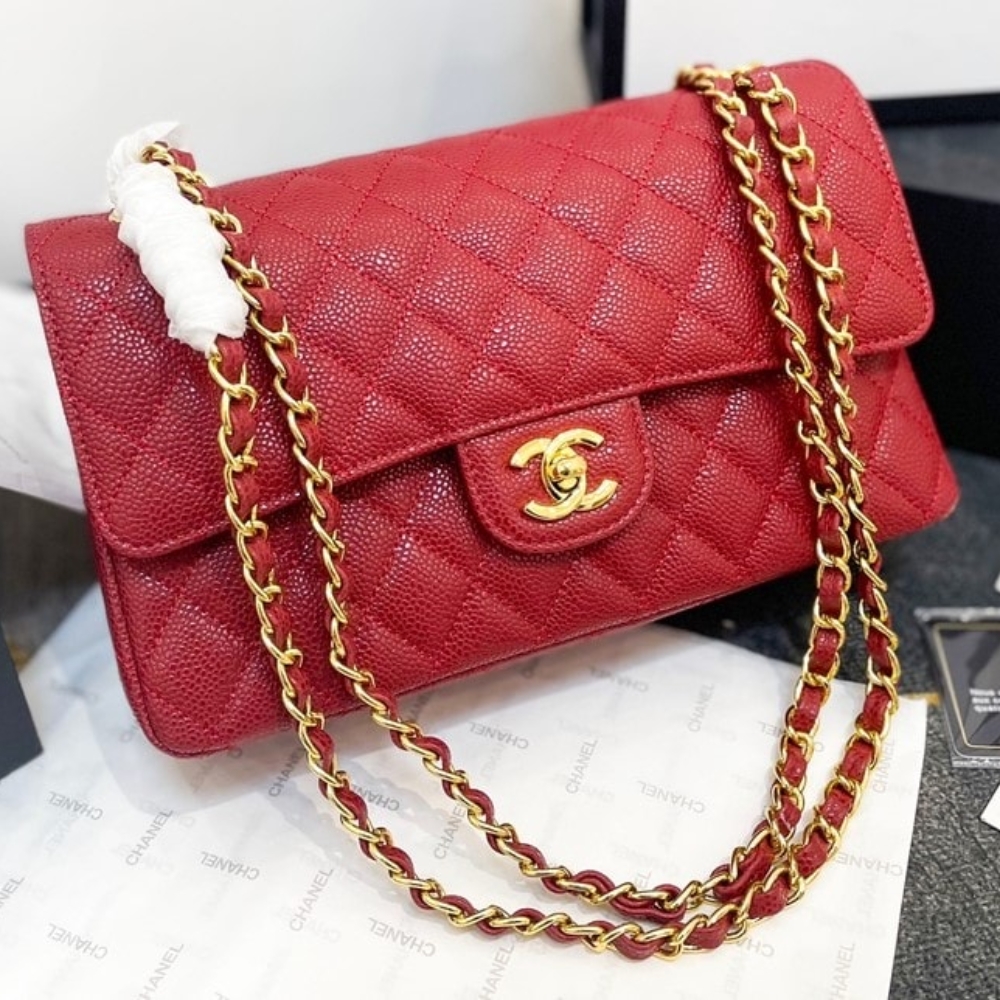 Alternative view of CHANEL CLASSIC SMALL FLAP BAG DARK RED CAVIAR 26CM