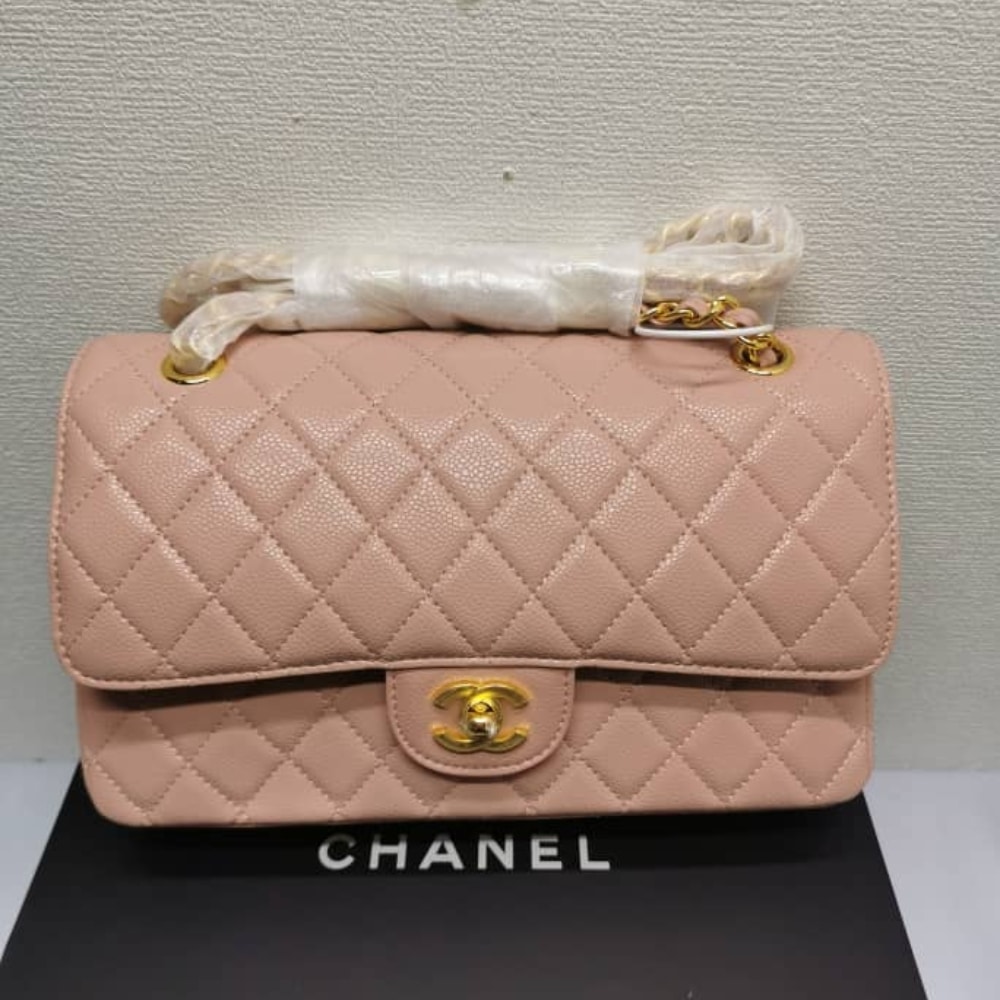 Alternative view of CHANEL CLASSIC MEDIUM FLAP BAG WITH GOLD HARDWARE PINK 25CM