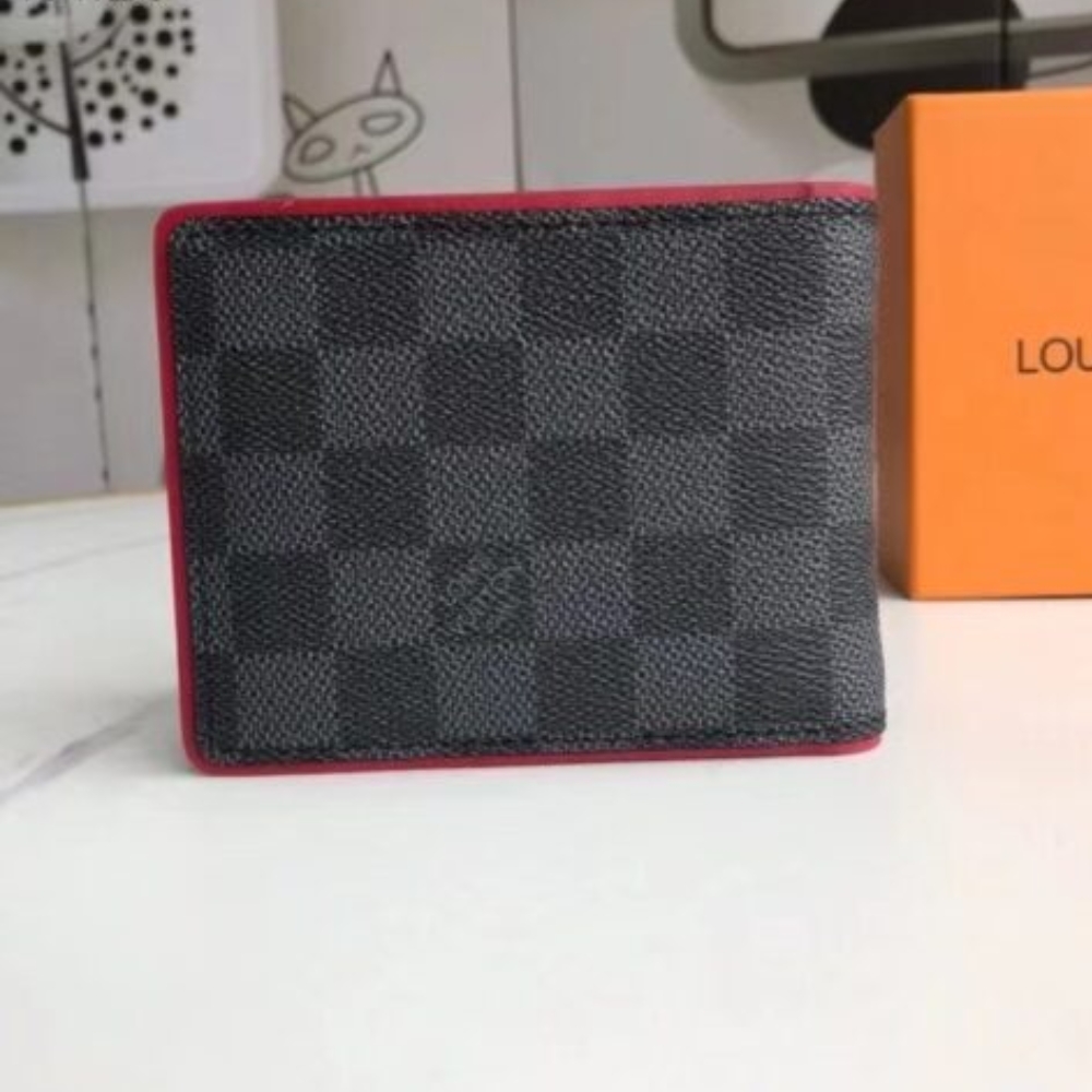 Alternative view of LOUIS VUITTON SLENDER WALLET DAMIER GRAPHITE CANVAS BLACK AND RED 11CM N63260