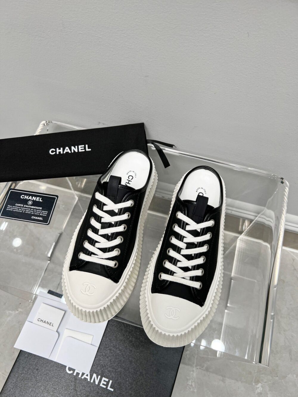 Alternative view of CHANEL PLATFORM SHOES BLACK