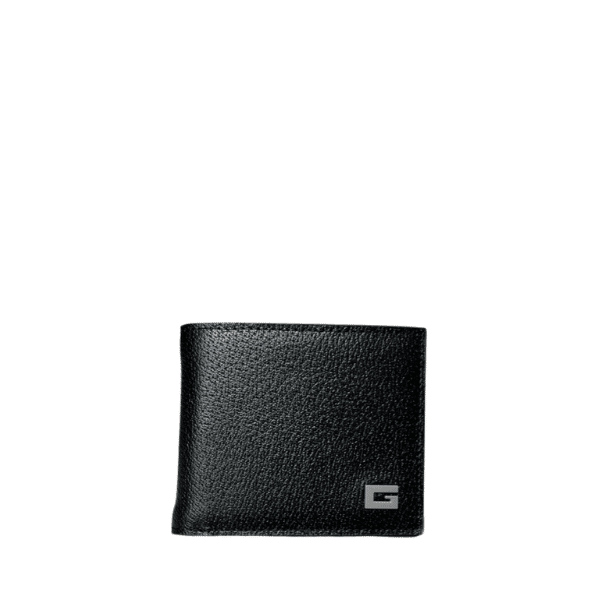 GUCCI INITIAL G BLACK SHORT WALLET BLACK AND GREY 11CM