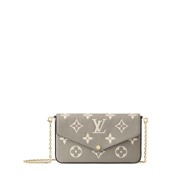 LOUIS VUITTON FÉLICIE POCHETTE LIGHT GREY 21CM M82047