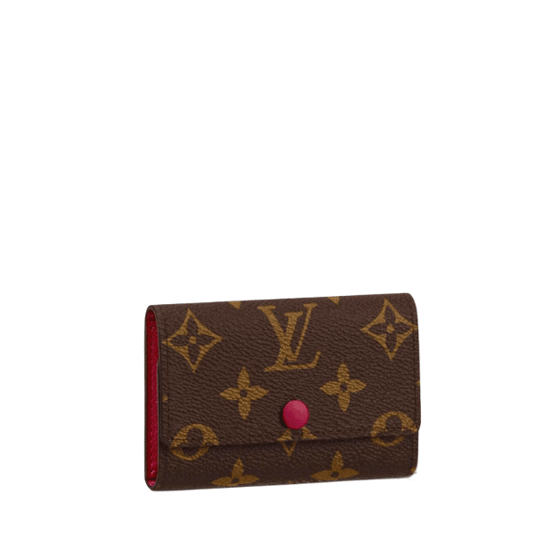 LOUIS VUITTON 6 KEY HOLDER MONOGRAM BROWN AND WINE RED 10CM M62630