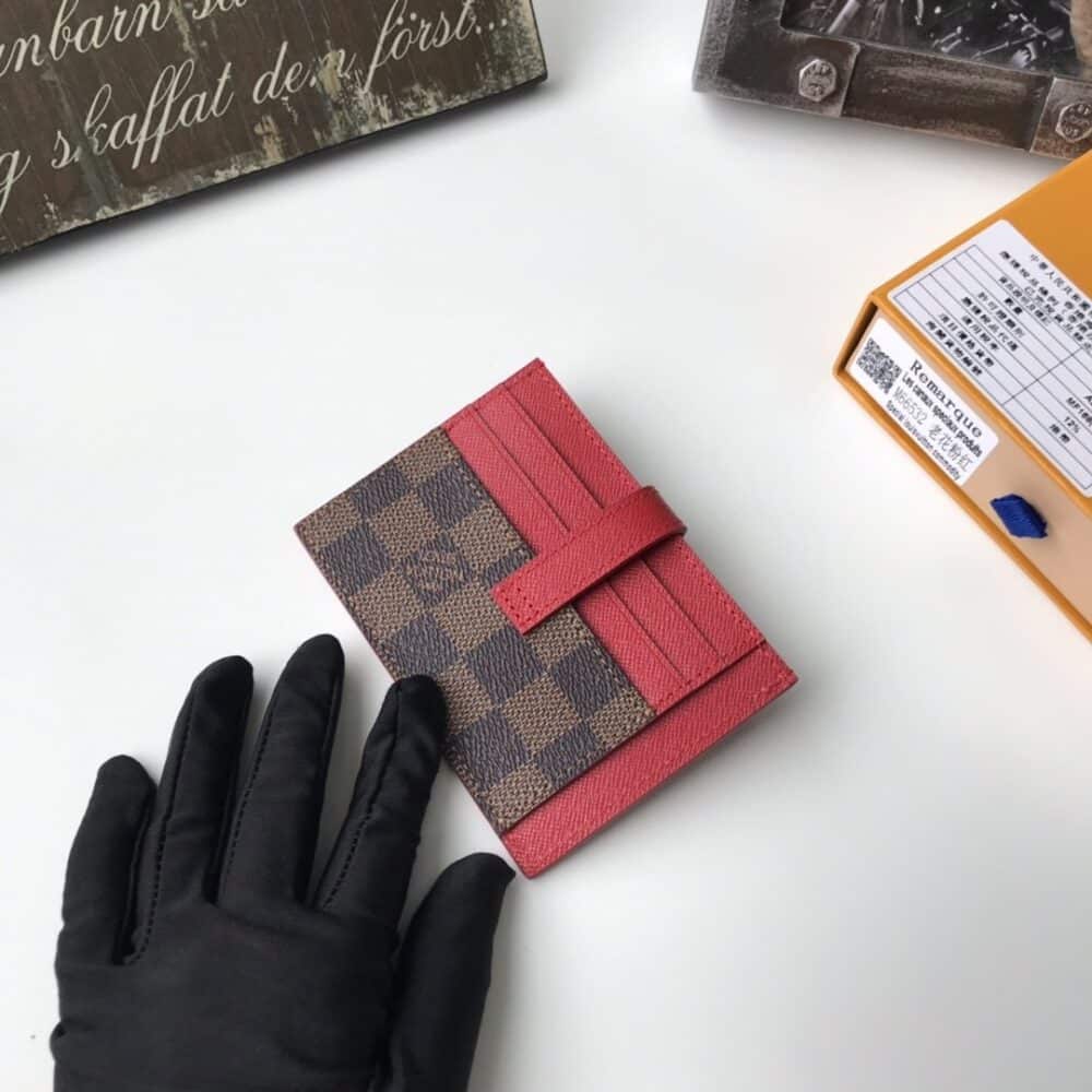 LOUIS VUITTON MULTI CARD HOLDER WALLETS DAMIER BROWN AND RED 11CM M66532 - Image 4