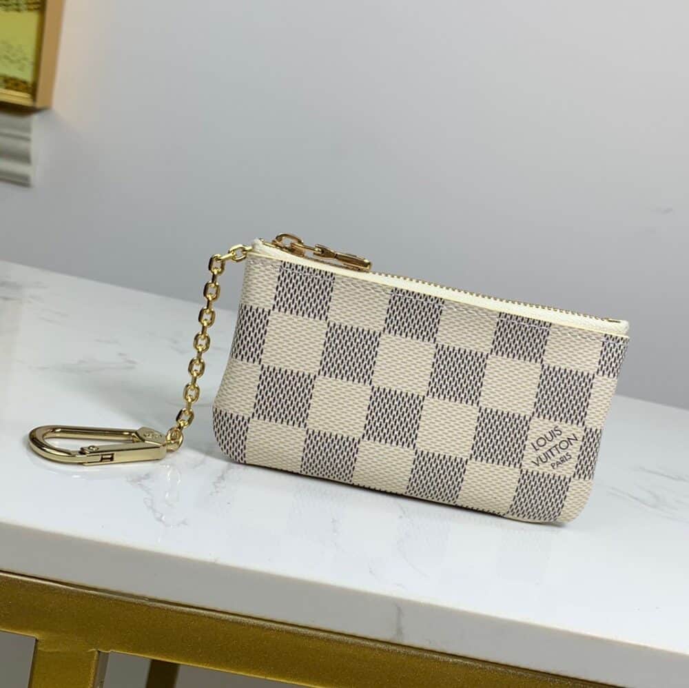 LOUIS VUITTON DAMIER AZUR COATED CANVA KEY POUCH 12CM N62658 - Image 3