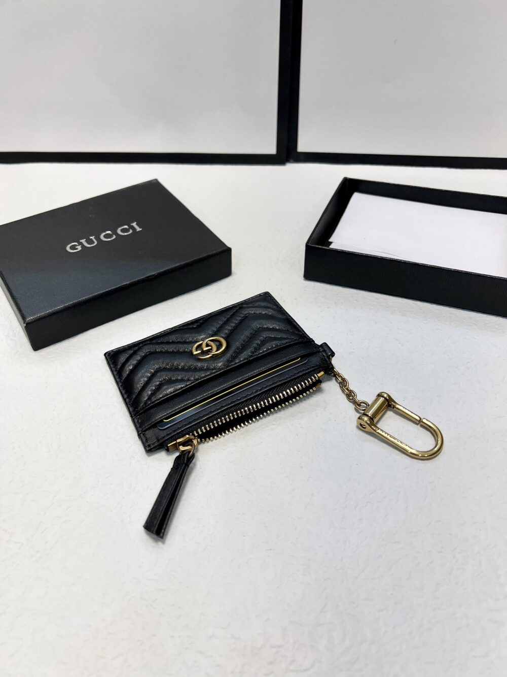 GUCCI GG MARMONT 2.0 QUILTED CARD HOLDER BLACK 10CM 221451F037015 - Image 4