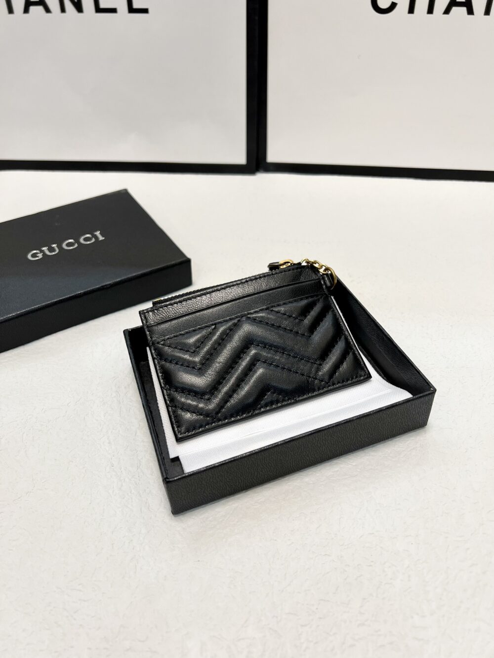 GUCCI GG MARMONT 2.0 QUILTED CARD HOLDER BLACK 10CM 221451F037015 - Image 5