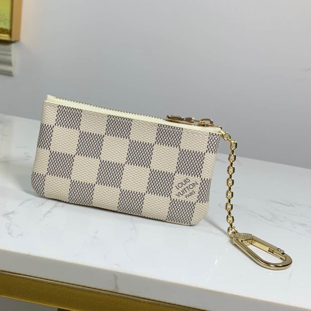 LOUIS VUITTON DAMIER AZUR COATED CANVA KEY POUCH 12CM N62658 - Image 4