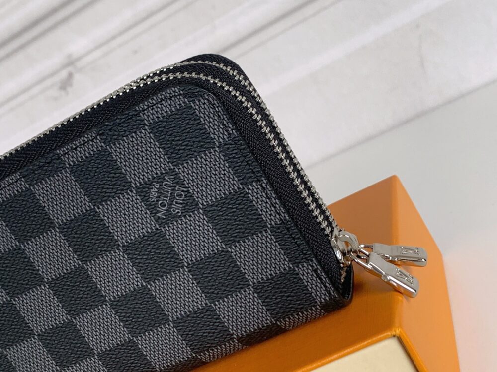 LOUIS VUITTON LONG DOUBLE ZIPPER WALLET DAMIER GRAPHITE CANVAS 19CM - Image 6