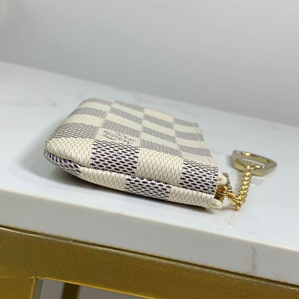 LOUIS VUITTON DAMIER AZUR COATED CANVA KEY POUCH 12CM N62658 - Image 6