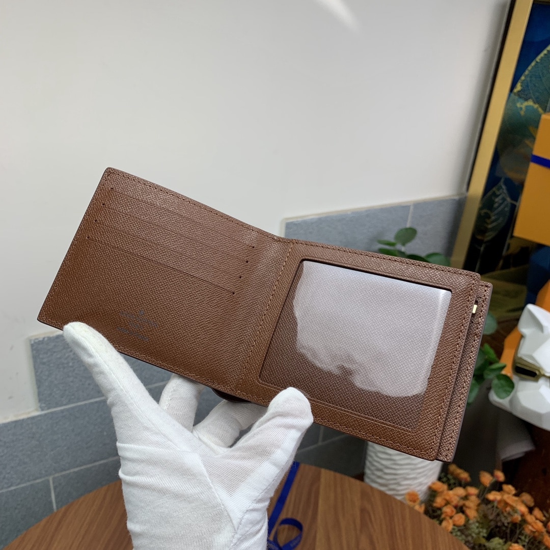 LOUIS VUITTON AMERIGO WALLET MONOGRAM CANVAS IN BROWN 11CM N60053 - Image 5