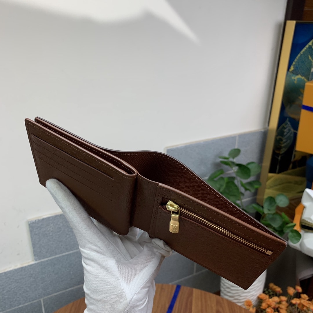 LOUIS VUITTON AMERIGO WALLET MONOGRAM CANVAS IN BROWN 11CM N60053 - Image 6