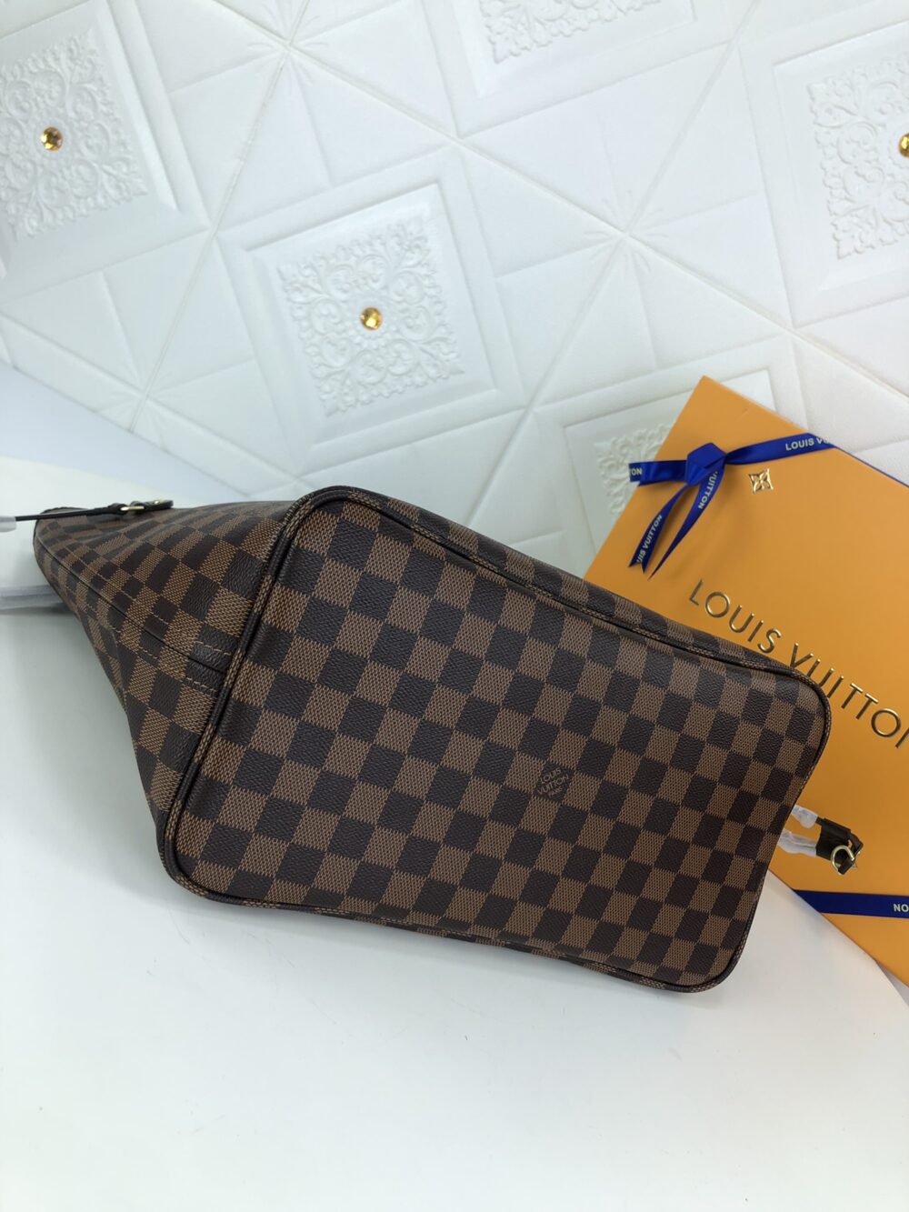 LOUIS VUITTON DAMIER EBENE NEVERFULL GM BROWN AND LIGHT PINK 40CM N41357 - Image 6
