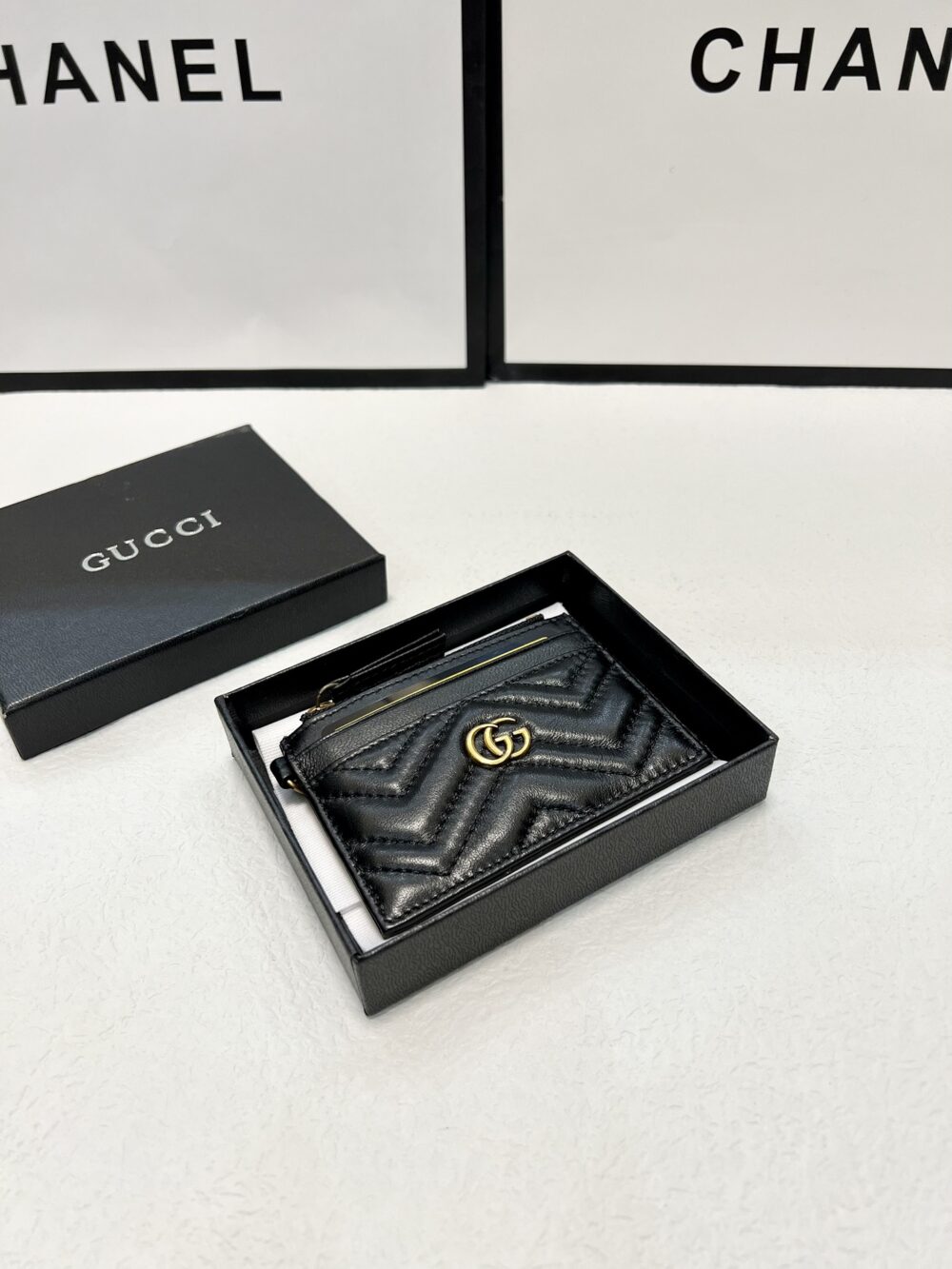 GUCCI GG MARMONT 2.0 QUILTED CARD HOLDER BLACK 10CM 221451F037015 - Image 9