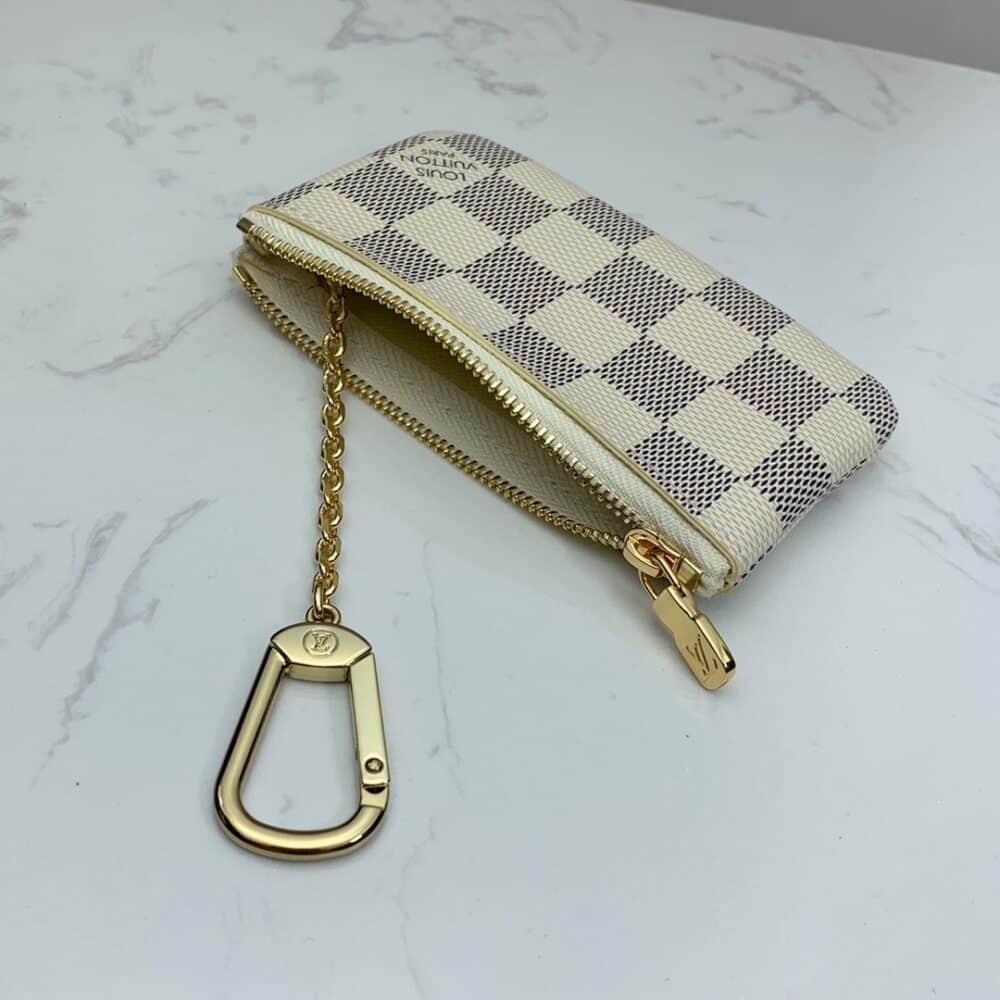 LOUIS VUITTON DAMIER AZUR COATED CANVA KEY POUCH 12CM N62658 - Image 8
