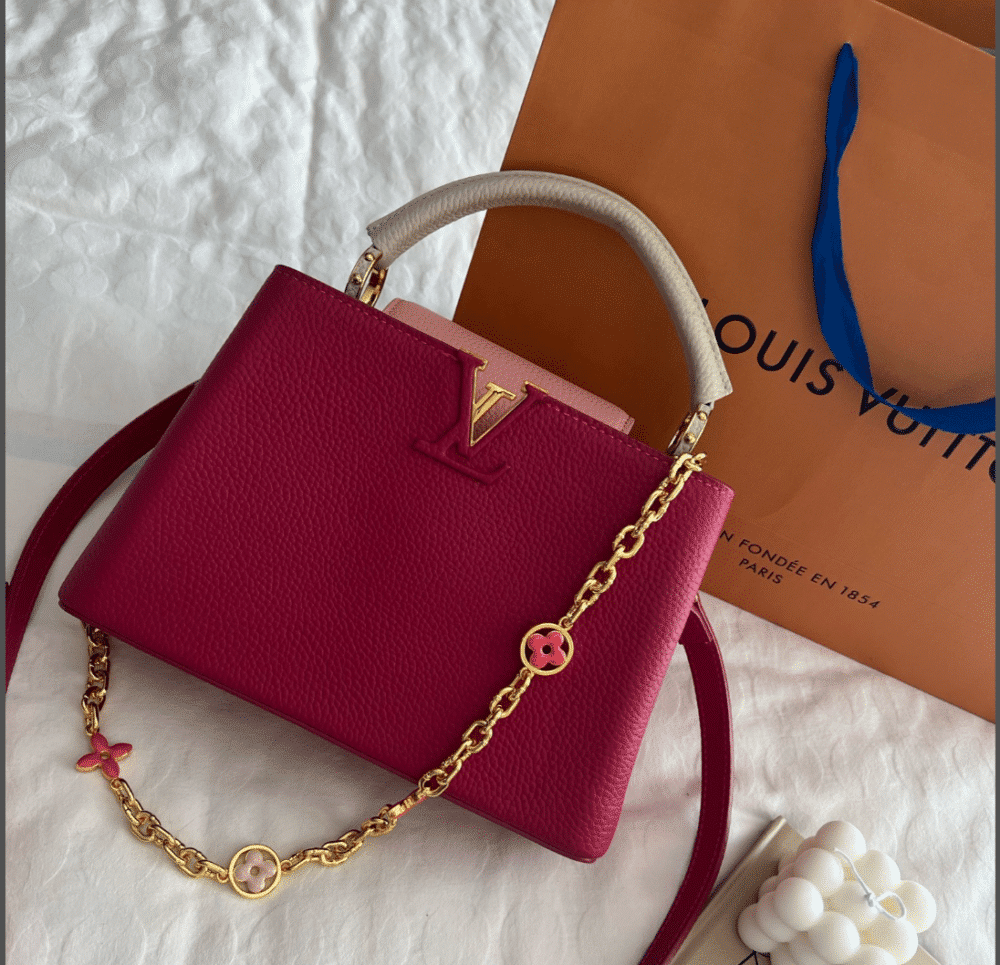 Alternative view of LOUIS VUITTON CAPUCINES MM BAG DARK PINK 27CM M20845