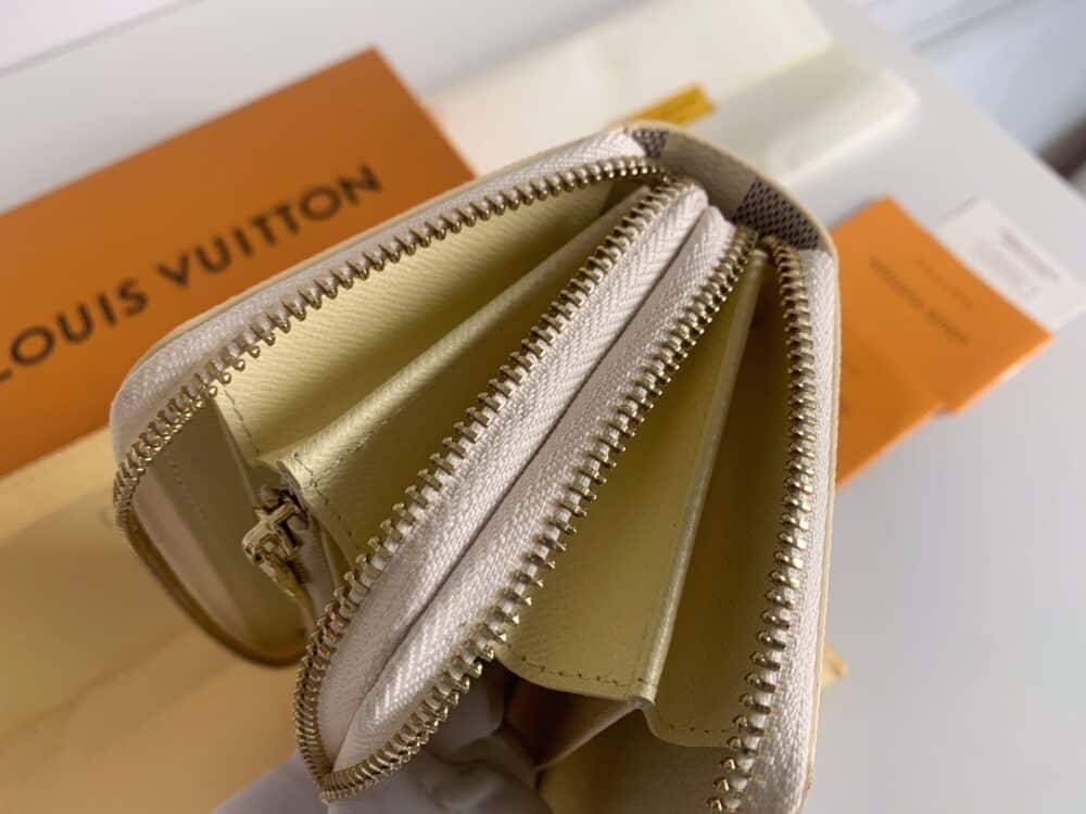 LOUIS VUITTON LONG DOUBLE ZIPPER WALLET DAMIER AZUR 19CM - Image 9