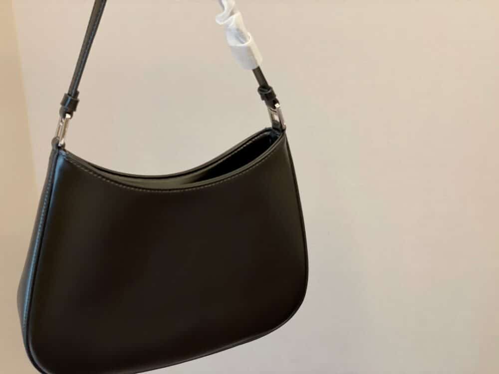 PRADA CLEO BRUSHED LEATHER SHOULDER BAG BLACK 27CM 1BC499 ZO6 F0002 V OOO - Image 4