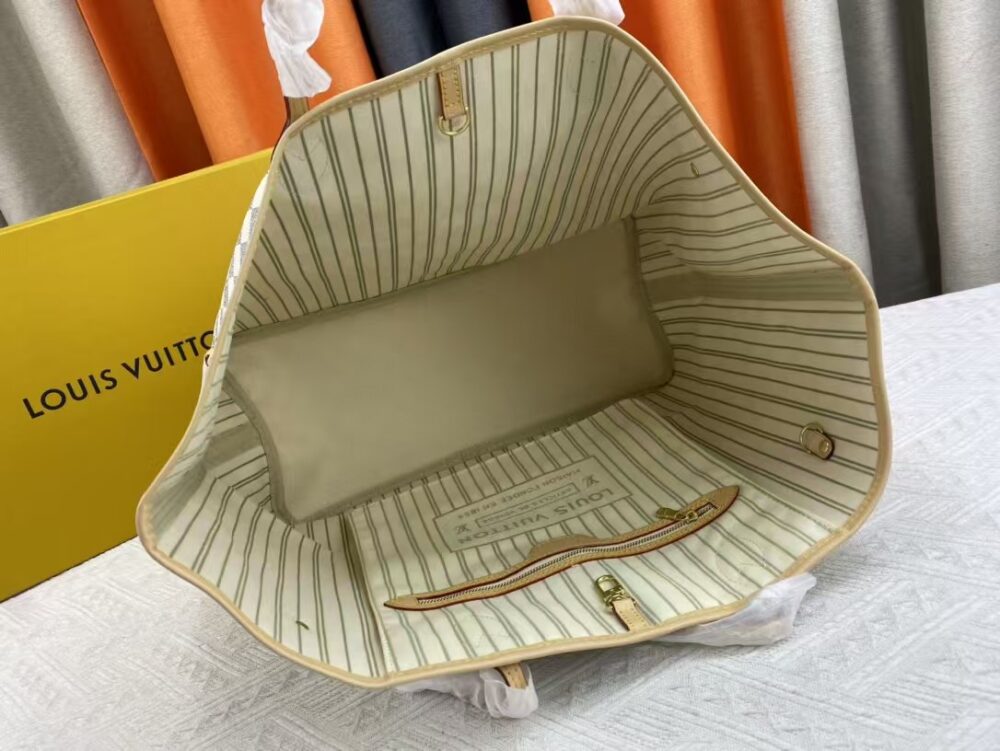 LOUIS VUITTON NEVERFULL GM DAMIER AZUR AND BEIGE 40CM N41360 - Image 8