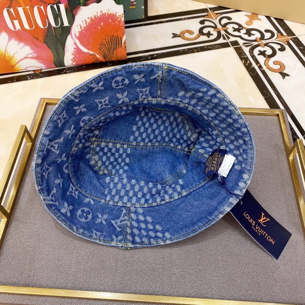 LOUIS VUITTON MONOGRAM DENIM BUCKET HAT BLUE - Image 3