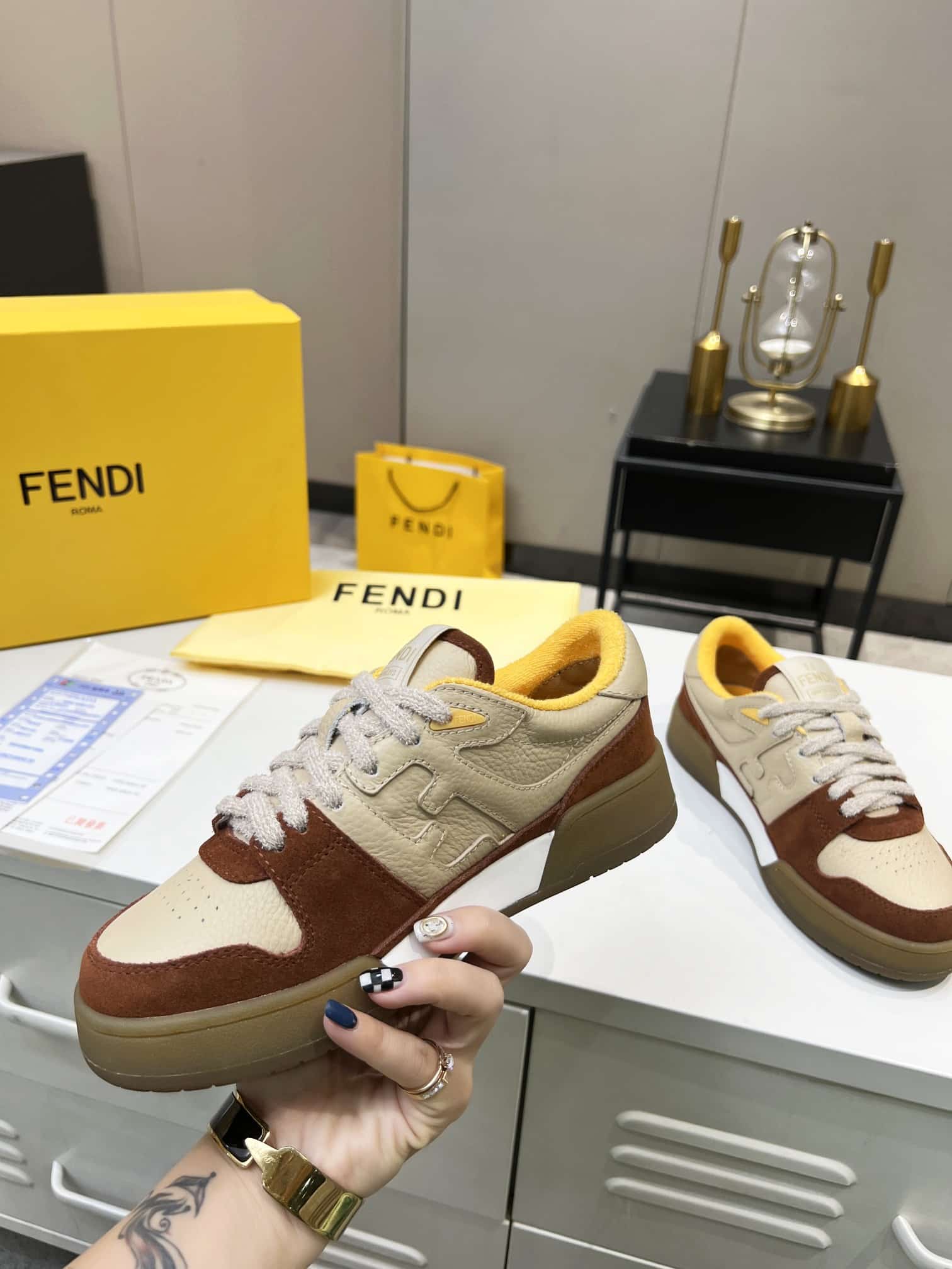 FENDI MATCH LOW TOPS BEIGE 8E8252AHH2F1FHU - Image 2