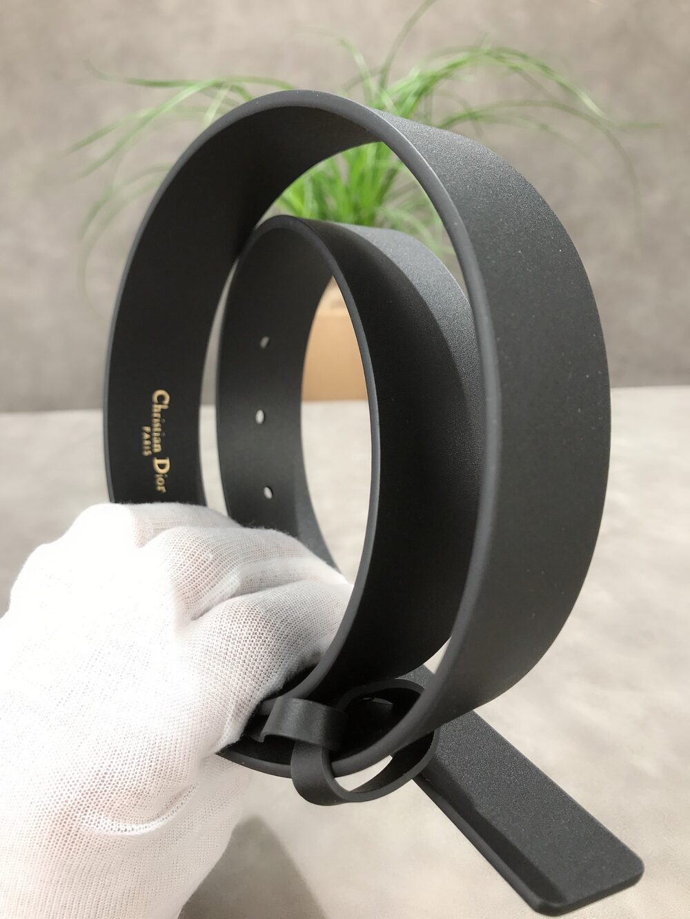 Alternative view of DIOR 30 MONTAIGNE LEATHER BELT BLACK 2CM