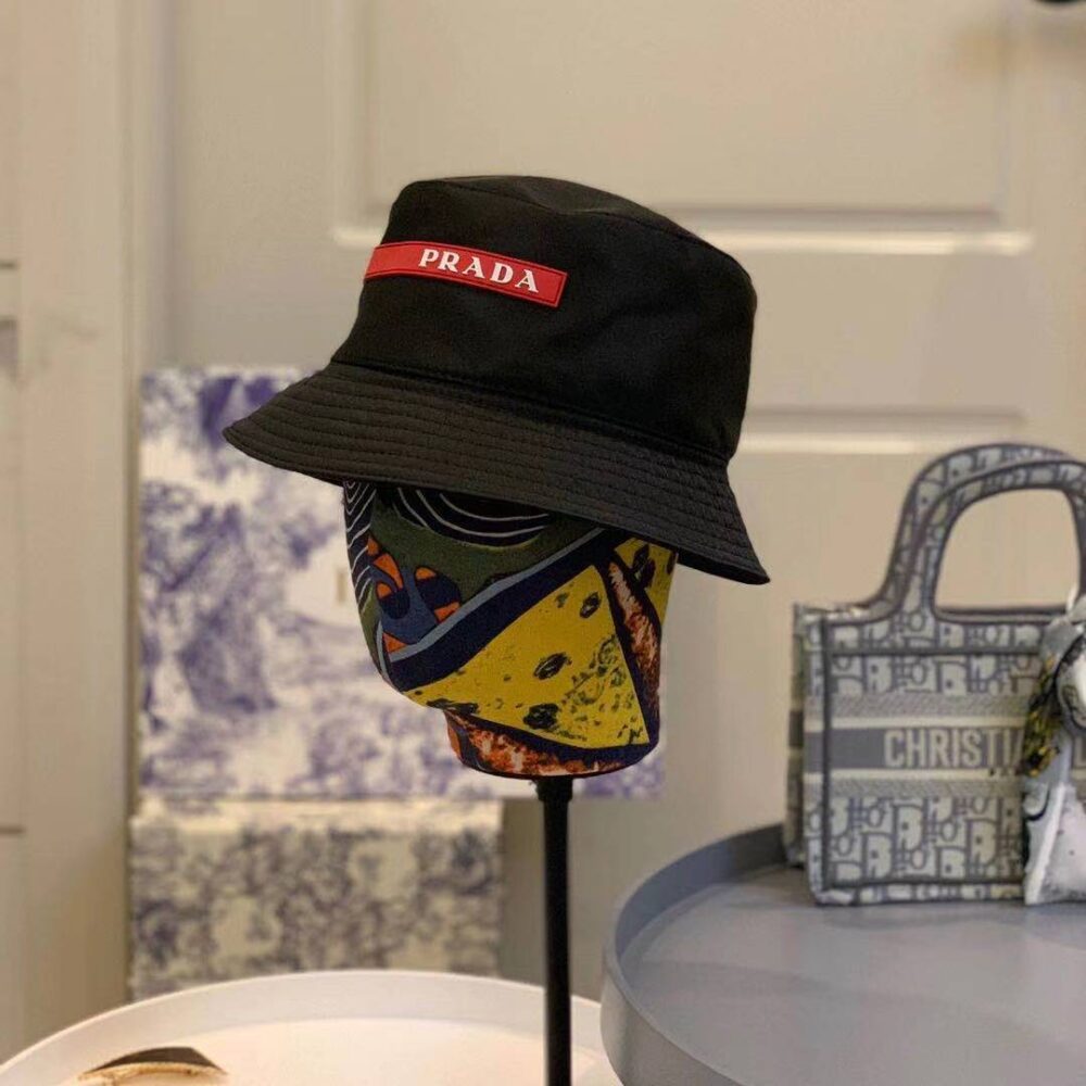 PRADA TECHNICAL FABRIC BUCKET HAT BLACK - Image 3