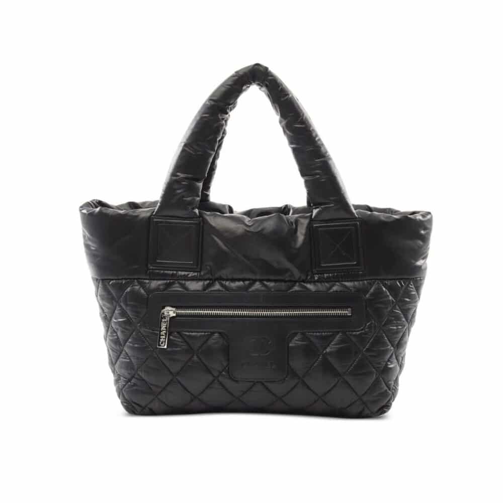 CHANEL NYLON COCO COCOON TOTE BAG BLACK 35CM