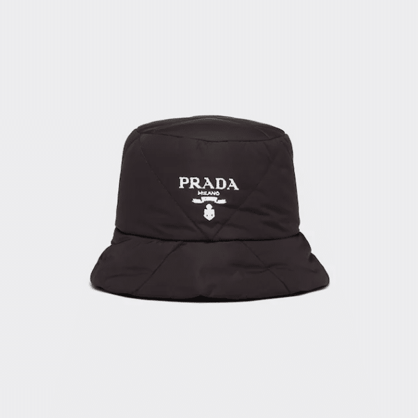 PRADA PADDED RENYLON BUCKET HAT BLACK